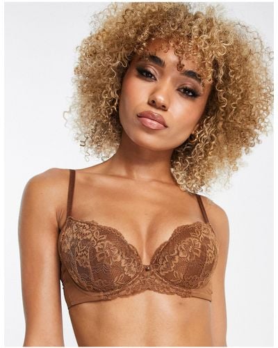 Ann Summers Fearless Longline Lace Non Padded Bra in Pink