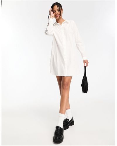 ASOS Cotton Mini Shirt Dress - White