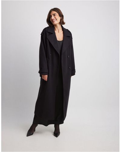 NA-KD Trench-coat oversize - Noir
