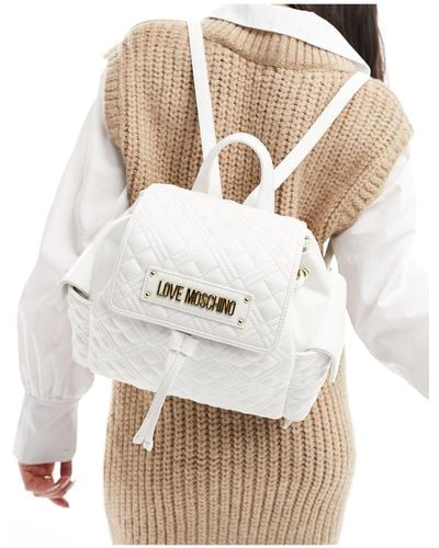 Love Moschino – gesteppter rucksack - Weiß