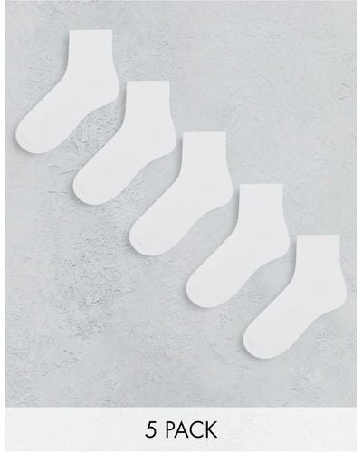 ASOS 5 Pack Terry Ankle Socks - Grey