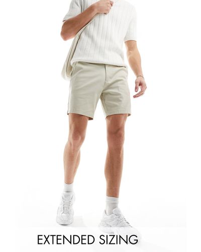 ASOS Skinny Chino Shorts - Natural