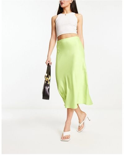 Y.A.S Satin Midi Skirt - Green