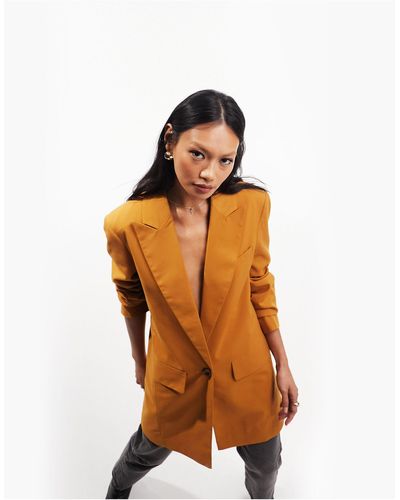 ASOS New perfect - blazer taglio lungo color miele - Arancione