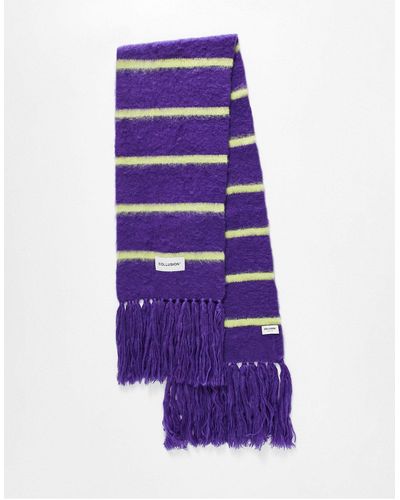 Collusion Unisex Oversized Stripe Scarf - Purple