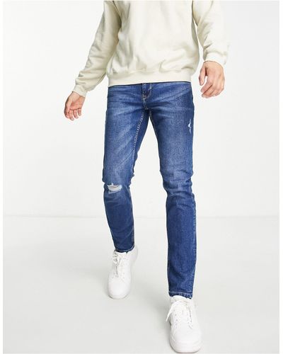 Only & Sons Jeans slim con strappi medio - Blu