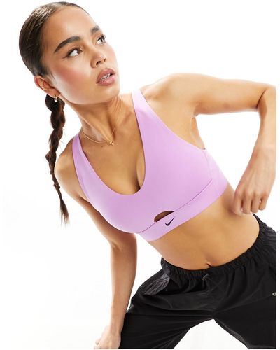Nike Indy Dri-fit Plunge Cutout Medium Support Sports Bra - Pink