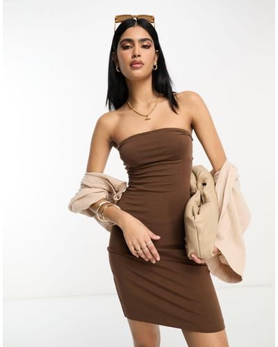 ASOS Bandeau Bodycon Mini Dress - Brown