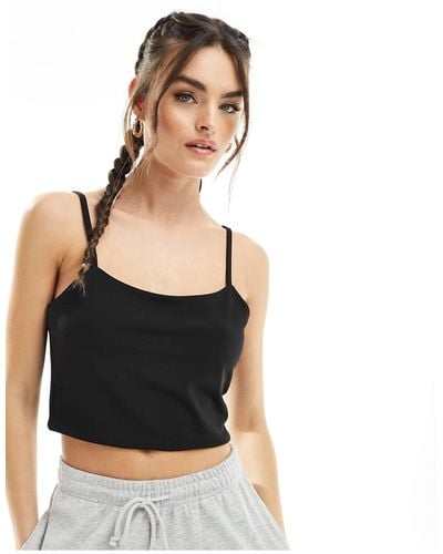 Noisy May Cropped Seamless Cami Top - Black