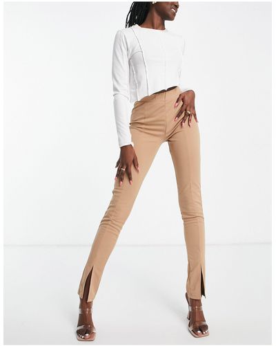 Rebellious Fashion Flare-broek Met Split Aan - Wit