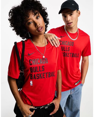 Nike Basketball Nba Chicago Bulls - Uniseks T-shirt Met Grafische Spotlight Print - Rood