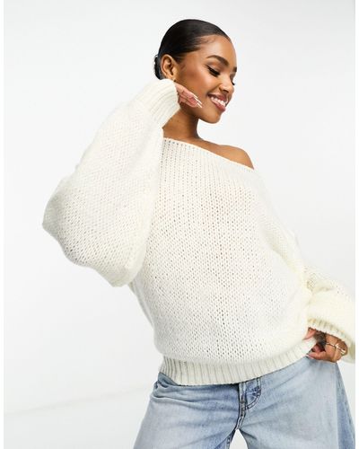 White fuzzy jumper cheap