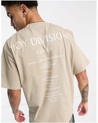 Pull&Bear X Joy Division - T-shirt Met Print - Naturel