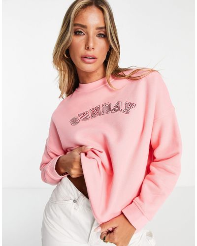 Whistles Sweatshirt Met 'sunday'-logo - Roze