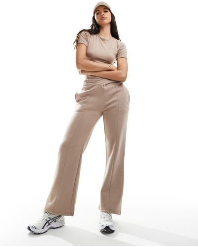 In The Style Fits V Front Wide Leg joggers Co-ord - White