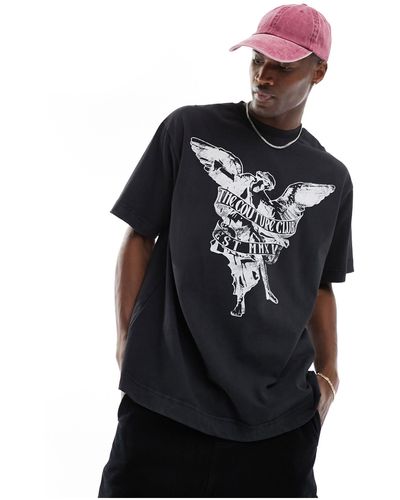 The Couture Club T-shirt nera con angelo sul davanti - Nero