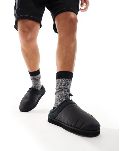 ASOS Mule Slippers With Zip Detail - Black