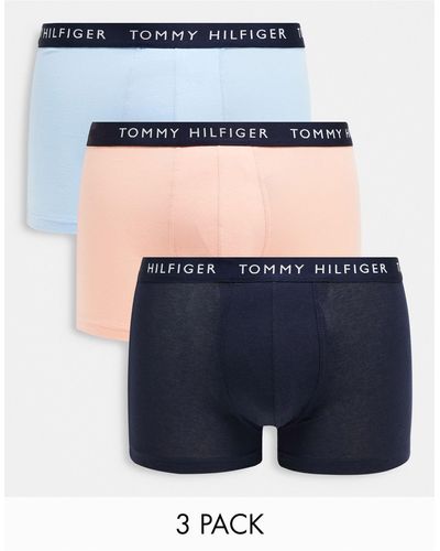 Tommy Hilfiger Confezione da 3 boxer aderenti blu, rosa e blu navy