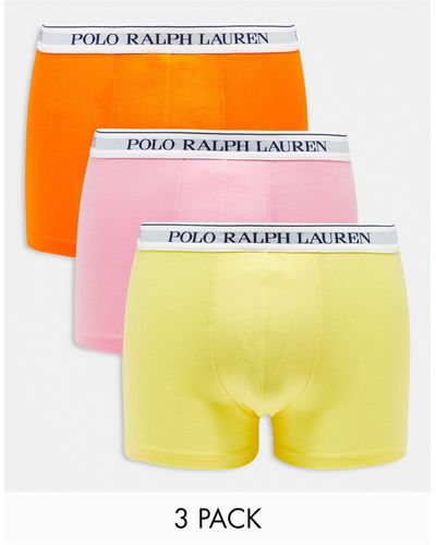 Polo Ralph Lauren Confezione da 3 boxer aderenti rosa, gialli, arancioni - Giallo