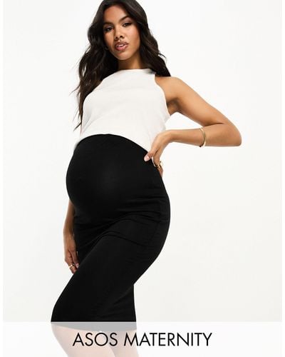 ASOS Asos Design Maternity Jersey Midi Pencil Skirt - Black