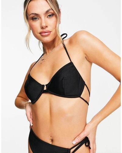 AsYou Mix And Match Ruched Underwire Bikini Top - Black