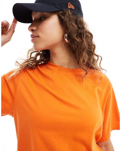 Monki Vestido corto estilo camiseta - Naranja