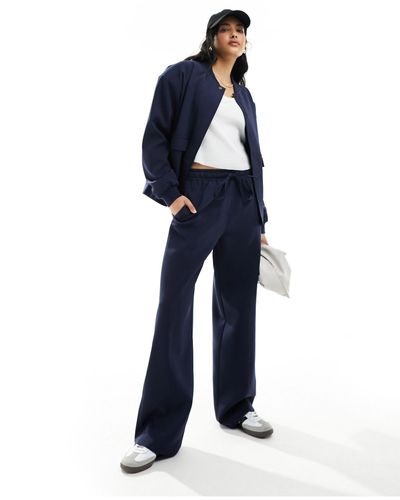 4th & Reckless Tailored Drawstring Straight Leg Pants - Blue