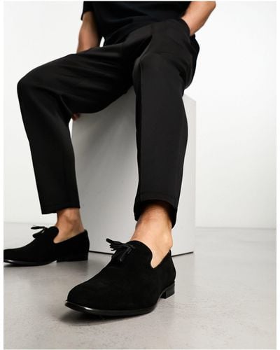 French Connection Leather Tassel Loafers - Black