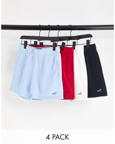 Hollister Confezione da 4 pantaloncini della tuta blu navy/blu/rosa/bianco con logo