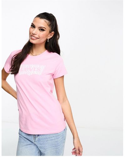 Levi's T-shirt con stampa zebrata del logo - Rosa