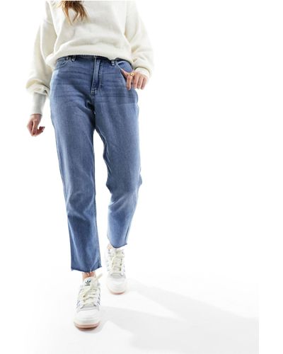 Hollister Curve - love - jean mom taille haute - moyen - Bleu