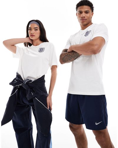 Nike Football Camiseta blanca unisex con escudo - Azul