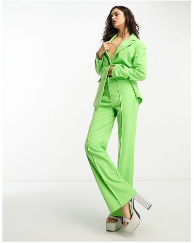ONLY Pantaloni a zampa a vita alta color lime - Verde