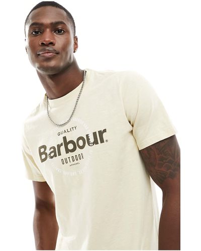 Barbour Camiseta color crema con logo - Neutro
