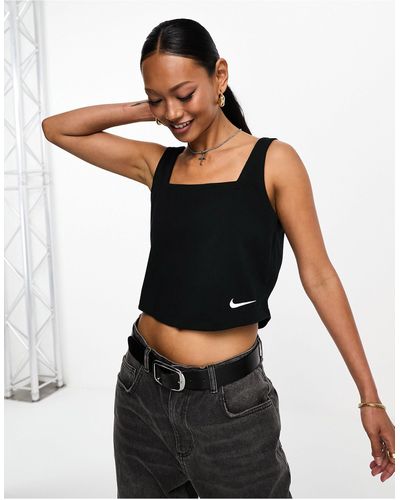 Nike – camisole-tanktop aus jersey - Schwarz