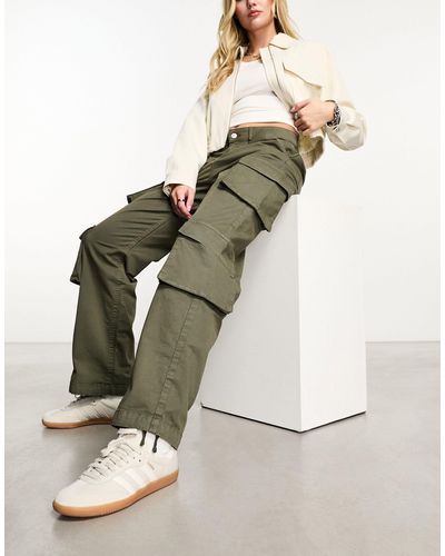 New Look Oversized Cargo Trousers - Natural