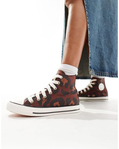 Converse – chuck taylor all star hi – knöchelhohe sneaker mit leopardenmuster - Weiß