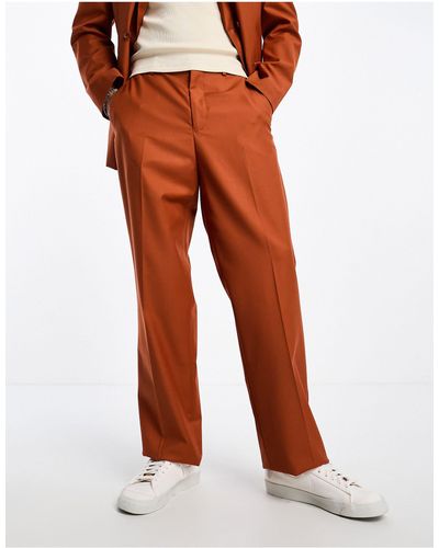 Sixth June Pantaloni da abito oversize bruciato - Arancione