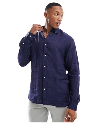 Tommy Hilfiger Pigment Dyed Solid Regular Fit Shirt - Blue