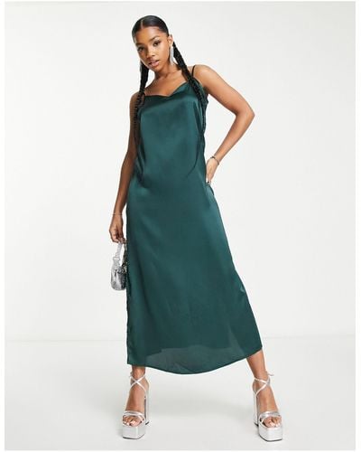 Jdy Vestido lencero largo esmeralda - Verde