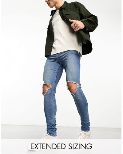 ASOS Spray-on Jeans Met Powerstretch - Blauw