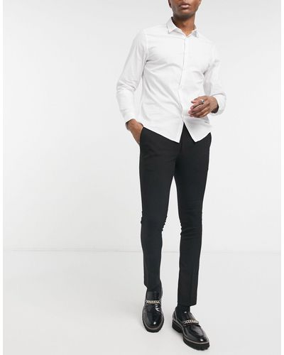 Bolongaro Trevor Plain Skinny Suit Trousers - Black