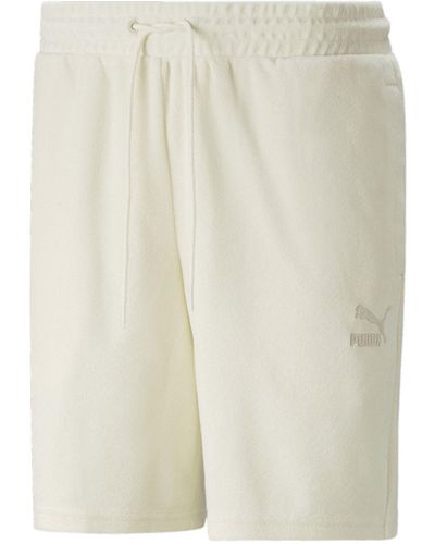 PUMA Classics 8" Terrycloth Shorts - White