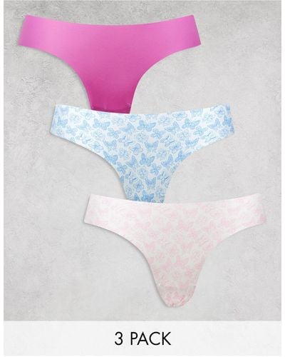 Cotton On Cotton On 3 Pack Invisible Thong Pack - Pink