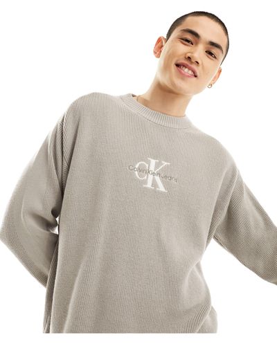 Calvin Klein Pull à logo monogramme - Blanc