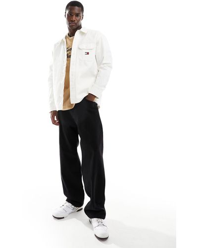Tommy Hilfiger – essential – einfarbiges hemd - Weiß