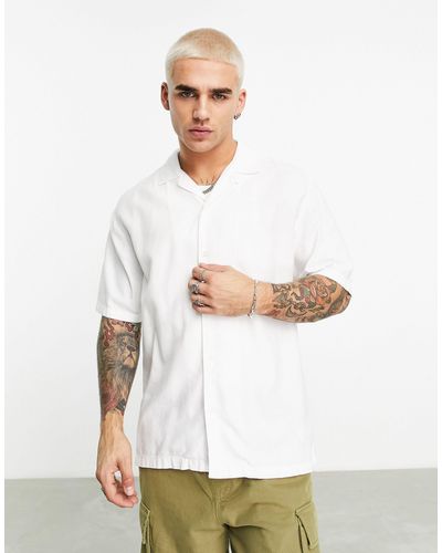 Bershka – rustikales hemd - Weiß