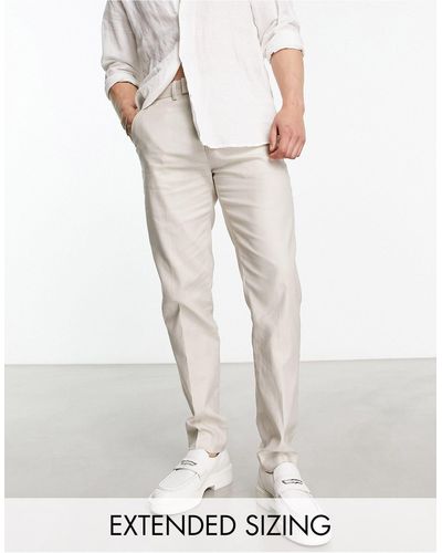 ASOS Smart Slim Linen Mix Pants - White