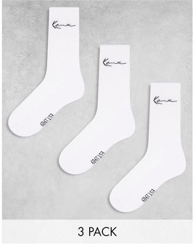 Karlkani 3 Pack Signature Socks - White