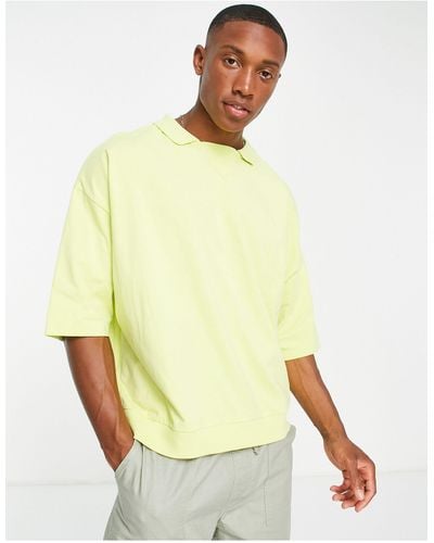 ASOS Oversized T-shirt With Modesty Triangle And Rib Hem - Yellow